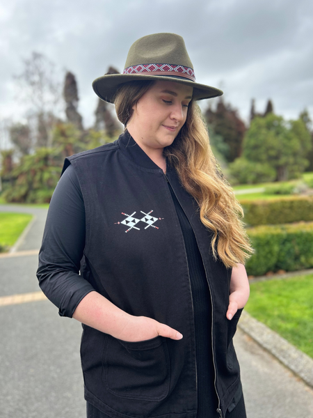 Rangitāmiro Print Vest - Black