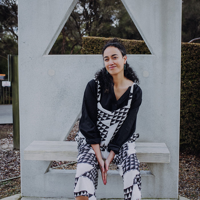 Niho Taniwha Jumpsuit - White & Black