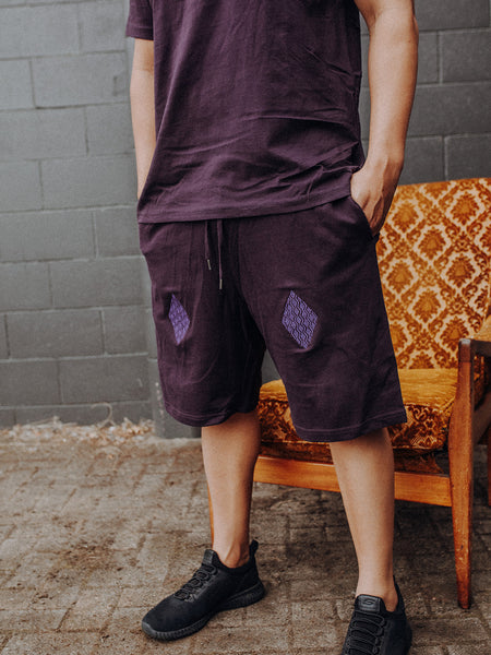 Embroidered Taimana Shorts - Plum
