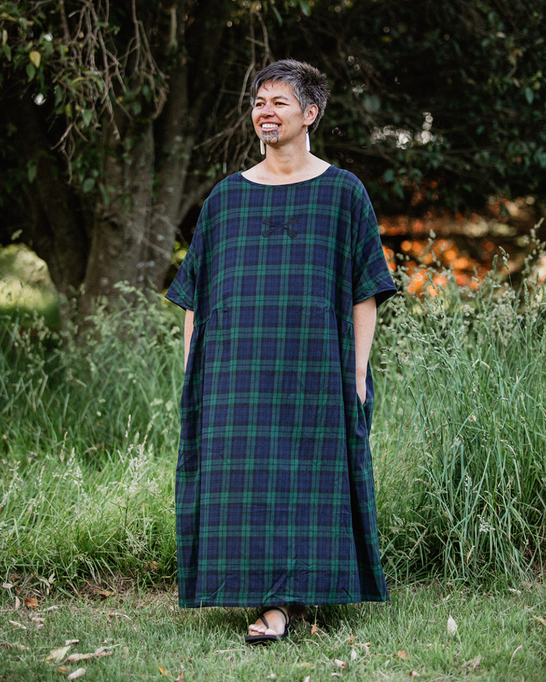 Rangitāmiro Tartan Short Sleeve Dress