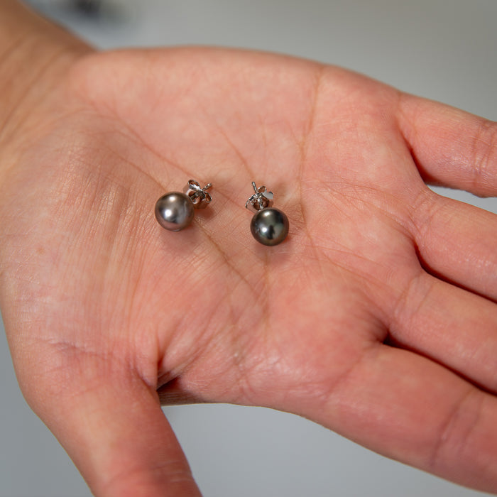 ŌMEKA Sterling Silver Pearl Studs