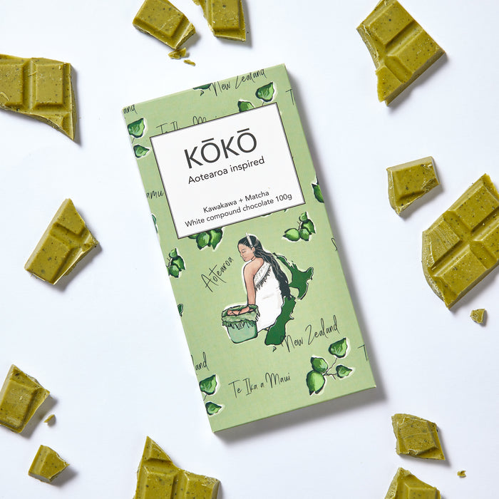 Kawakawa + Matcha White Chocolate