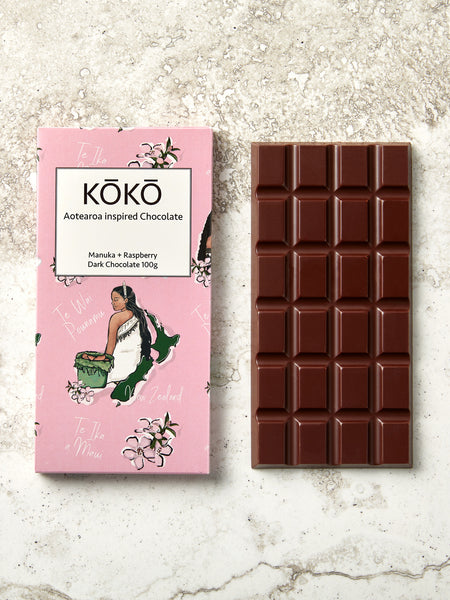 Manuka + Raspberry Dark Chocolate