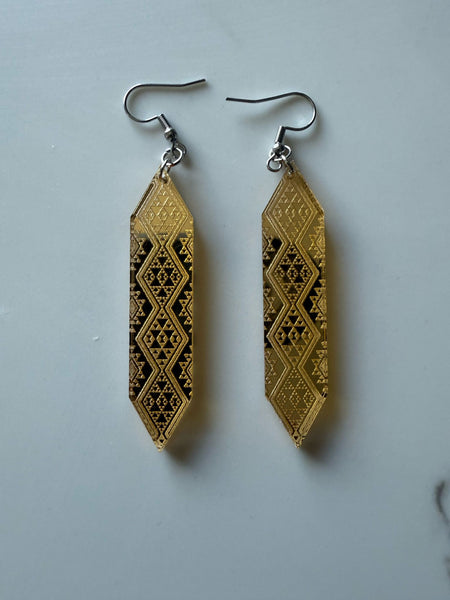 Gold Resin Waharua Kōpito Earrings