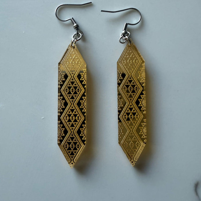 Gold Resin Waharua Kōpito Earrings