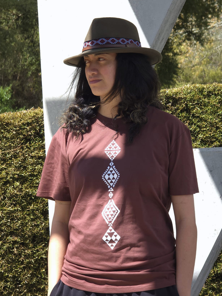 Taniko Wha Printed Tee - Chestnut