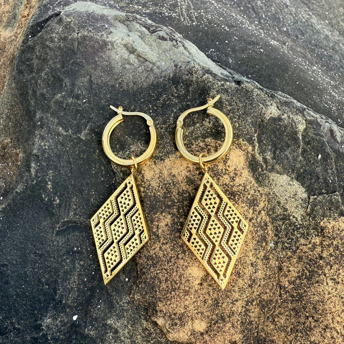 18ct Gold Plated Taimana Earring and Pendant Set