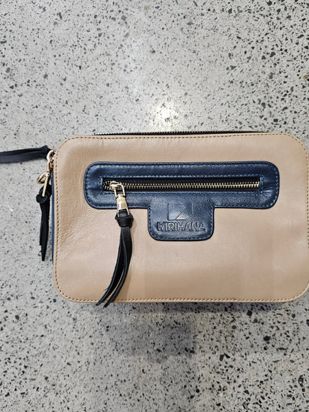 Rangi blue & sand Leather Bag