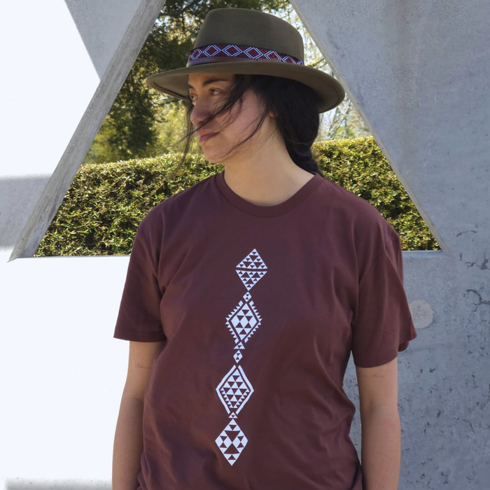Taniko Wha Printed Tee - Chestnut