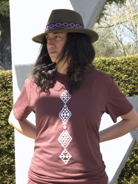 Taniko Wha Printed Tee - Chestnut