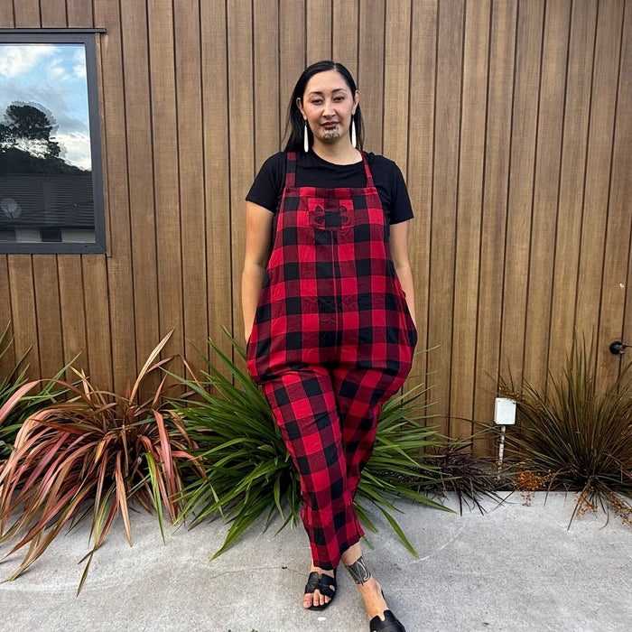 Tartan Overalls - Red & Black