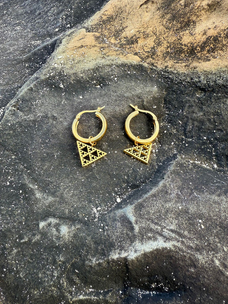 18ct Gold Plated Niho Earrings