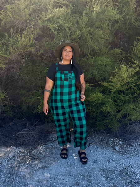 Tartan Overalls - Green & Black