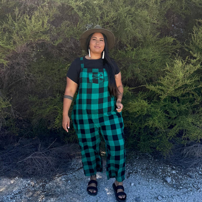 Tartan Overalls - Green & Black