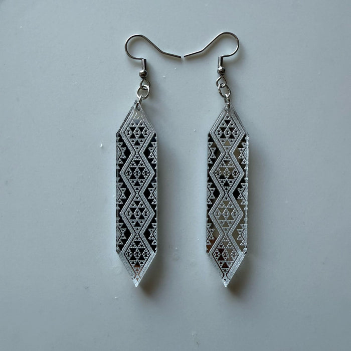 Silver Resin Waharua Kōpito Earrings