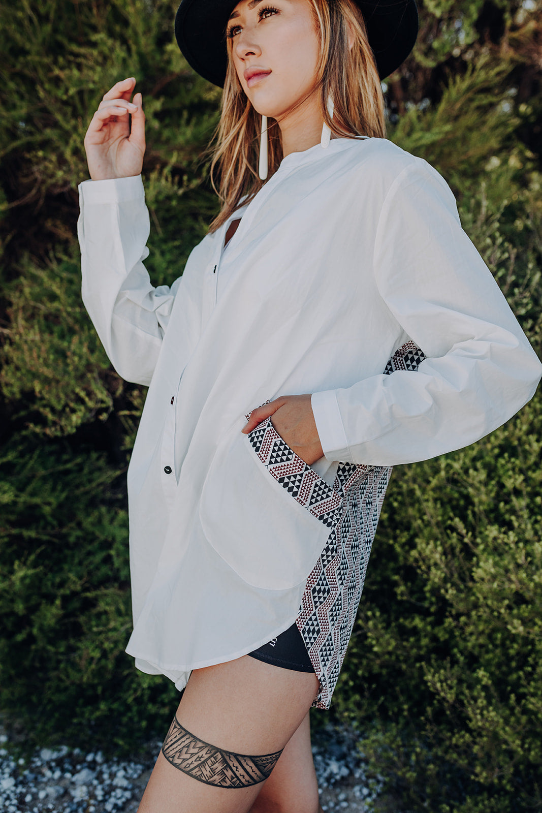 Pre Order Waharua Kōpito Cotton Button Shirt - White
