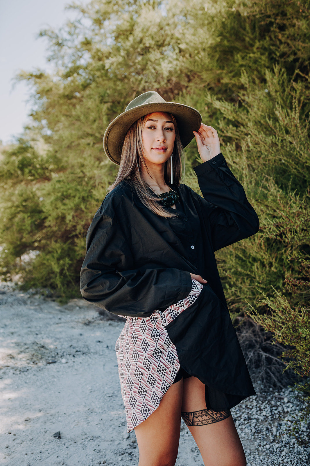 Pre Order Waharua Kōpito Cotton Button Shirt - Black