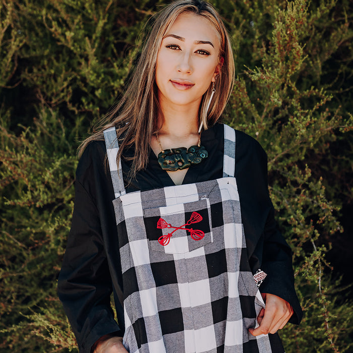 Tartan Overalls - White & Black