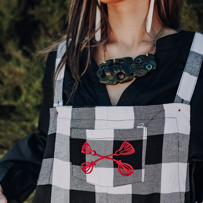 Pre Order Tartan Overalls - White & Black