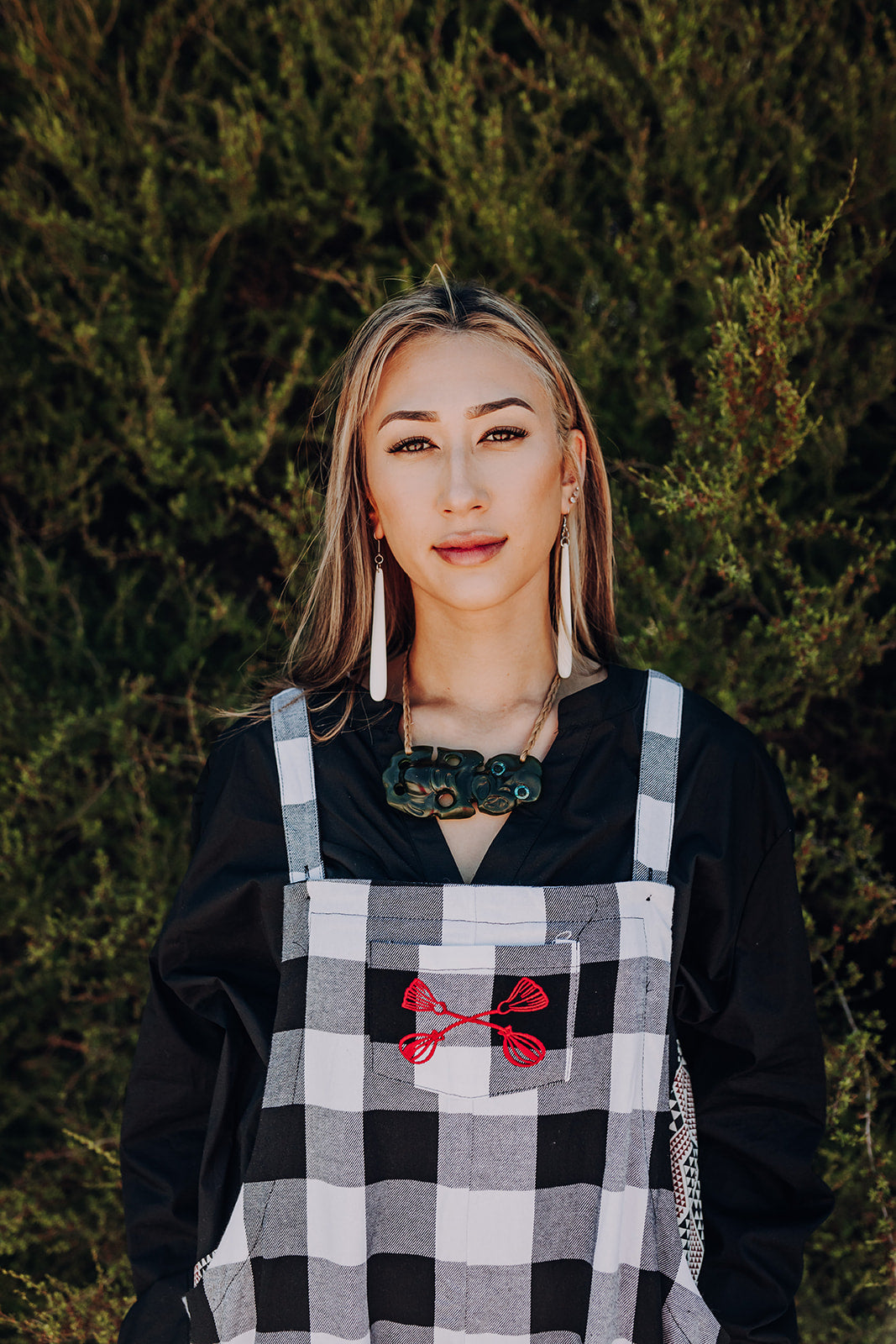 Pre Order Tartan Overalls - White &amp; Black