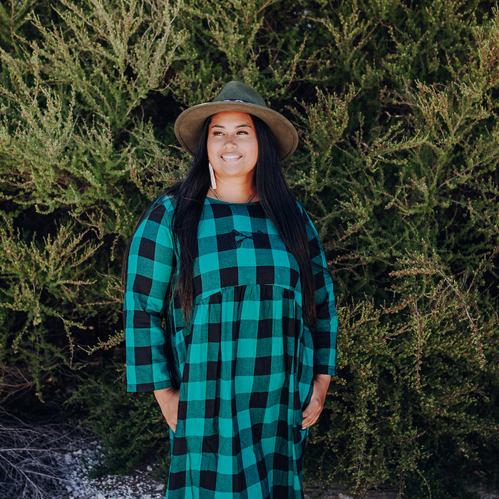 Tartan Pocket Dress - Green & Black