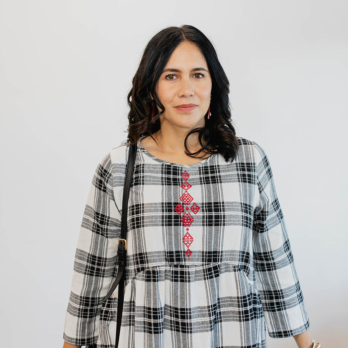 Tartan Pocket Dress - Black & White