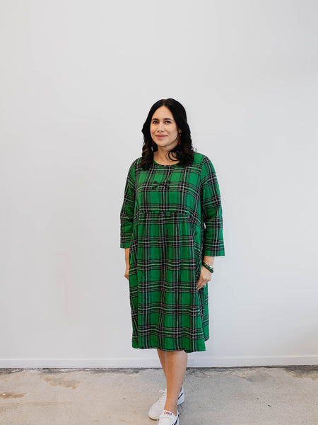 Tartan Pocket Dress - Emerald