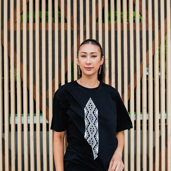 Waharua Kopito Print Tee - Black