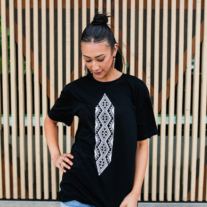 Waharua Kopito Print Tee - Black