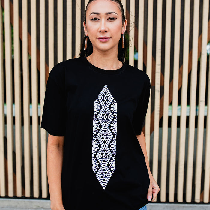 Waharua Kopito Print Tee - Black