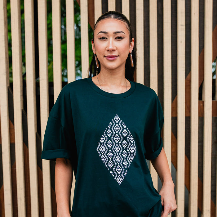 Taimana Print Tee - Pine Green