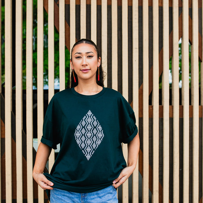 Taimana Print Tee - Pine Green