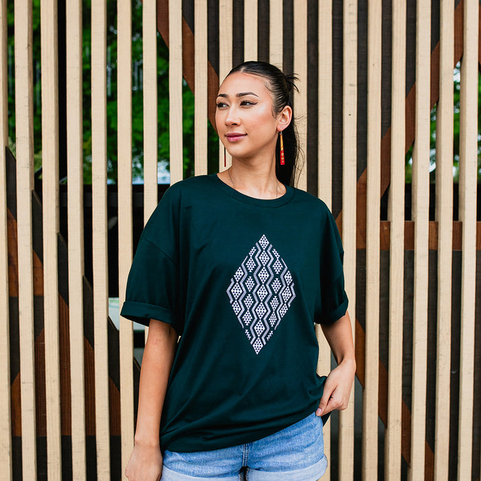 Taimana Print Tee - Pine Green