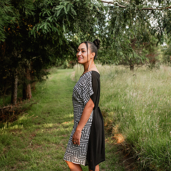 Papakirango Tie Dress - Black & White