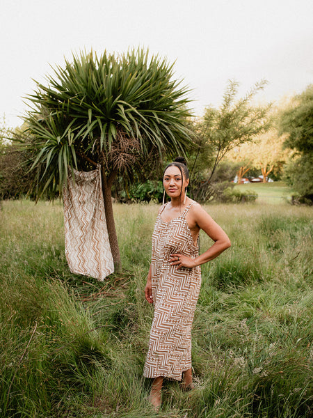 Papakirango Jumpsuit - White & Brown