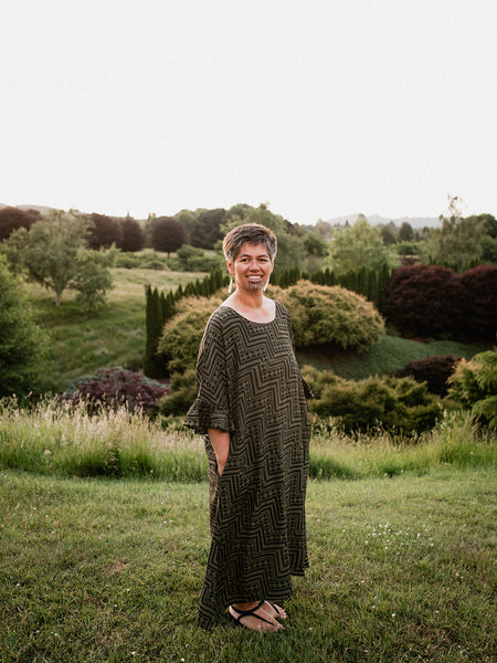 Papakirango Frill Sleeve Dress - Olive