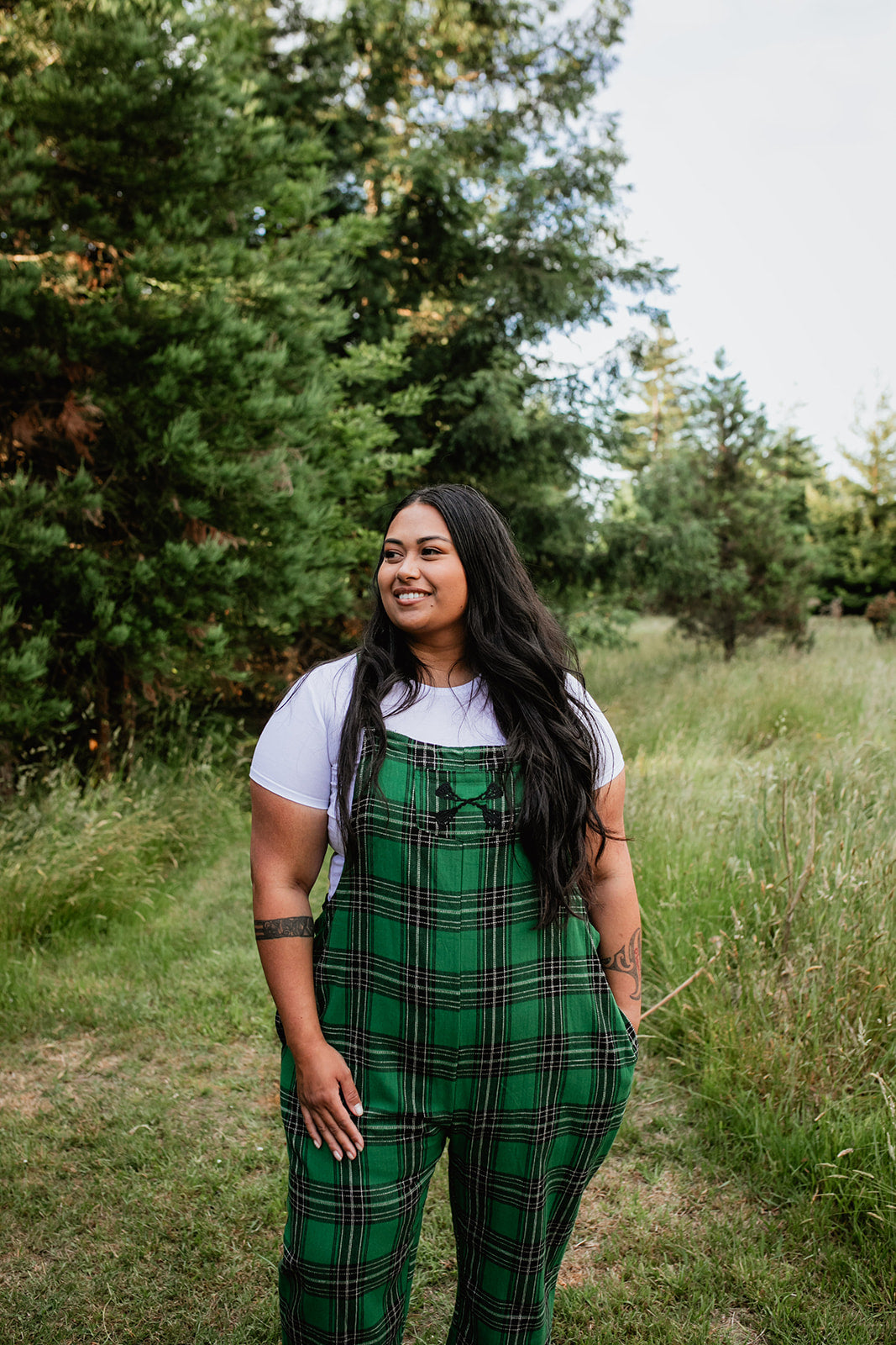 Pre Order Tartan Overalls - Emerald