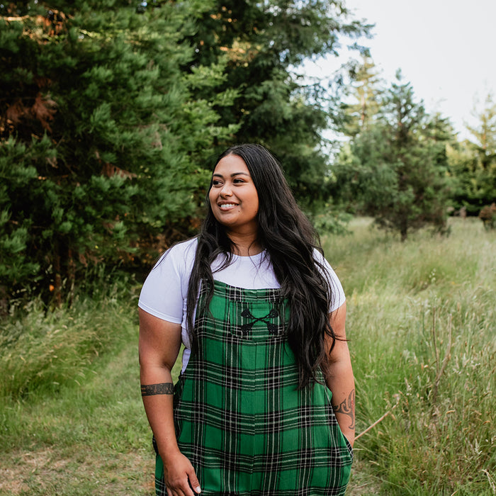 Pre Order Tartan Overalls - Emerald