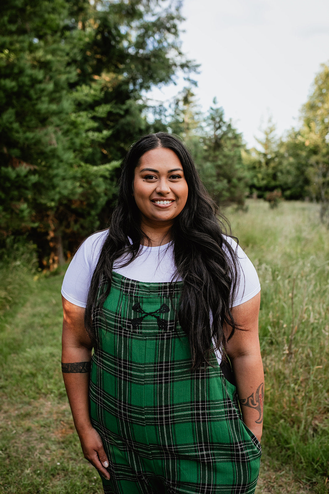 Pre Order Tartan Overalls - Emerald