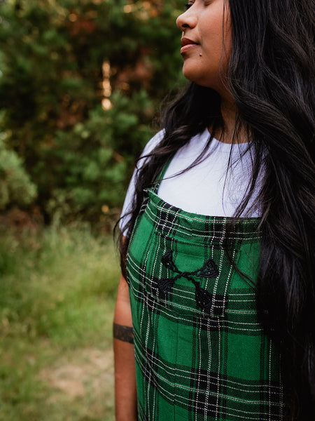 Pre Order Tartan Overalls - Emerald