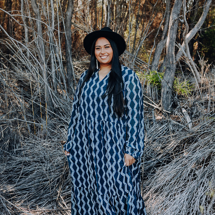 Full Waharua Kōpito Panekoti - Blue & White