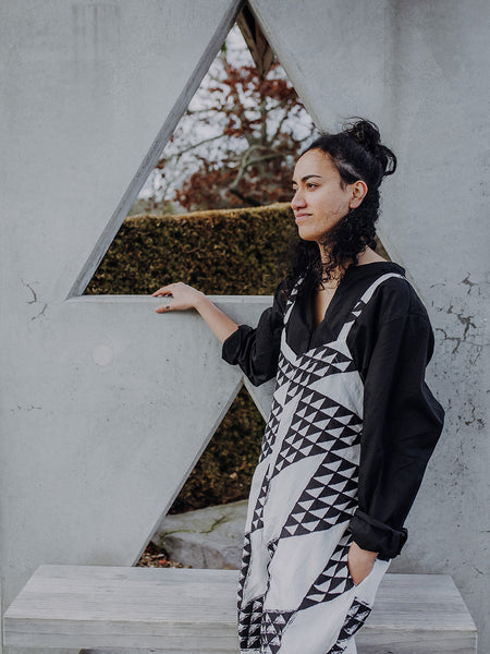 Niho Taniwha Jumpsuit - White & Black