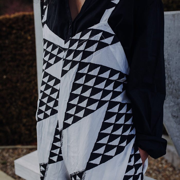 Niho Taniwha Jumpsuit - White & Black