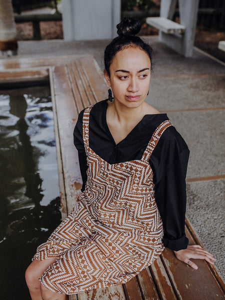 Papakirango Jumpsuit - White & Brown