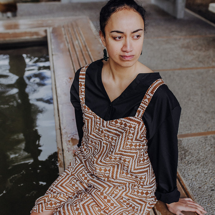 Papakirango Jumpsuit - White & Brown
