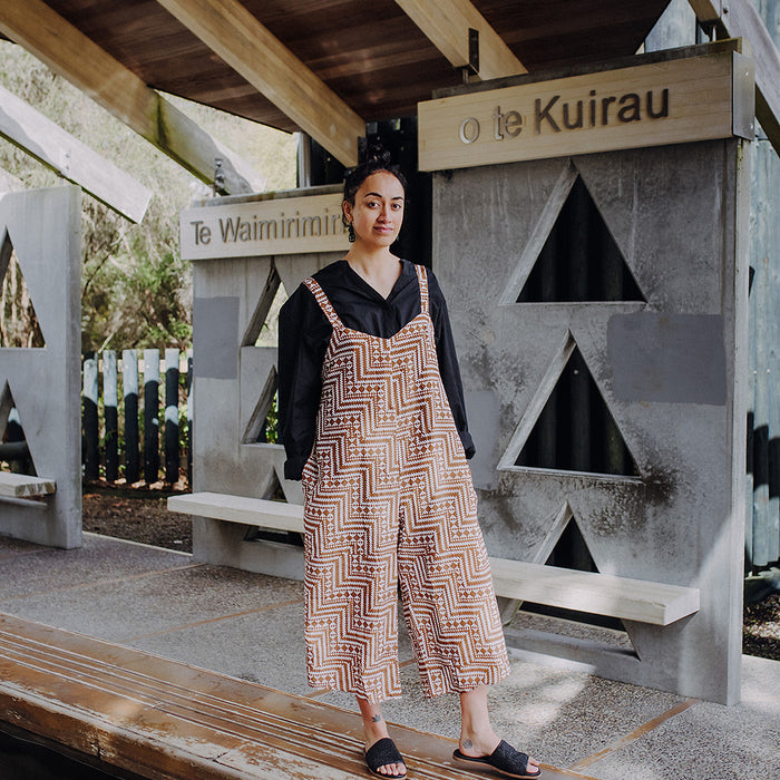 Papakirango Jumpsuit - White & Brown