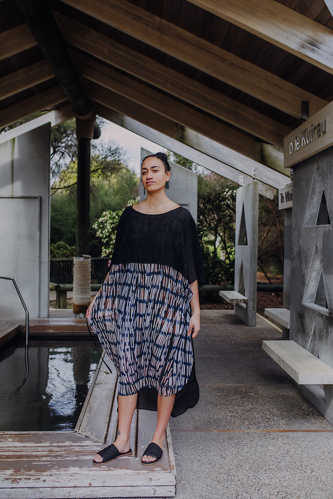 Pre Order Piupiu Print Dress With Splits And Ties