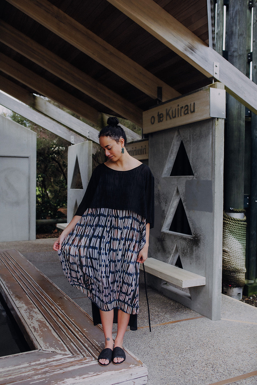 Pre Order Piupiu Print Dress With Splits And Ties