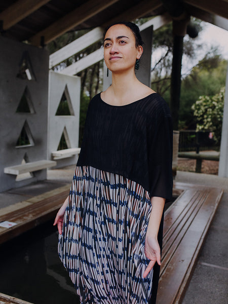 Piupiu Print Dress With Splits And Ties