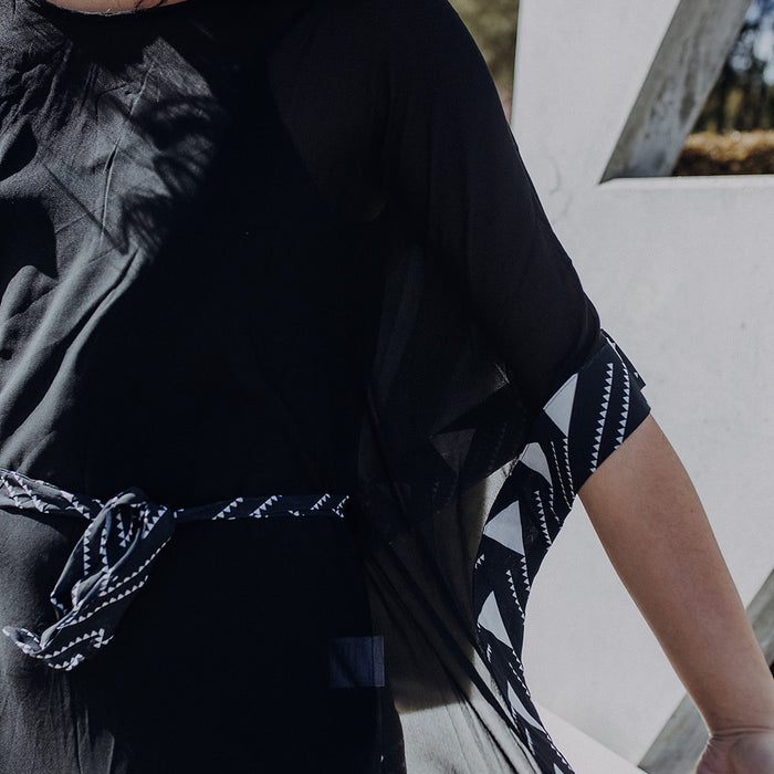 Tukemata Kaftan - Blue & White Border